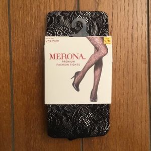 Brand New Black Floral Lace Tights